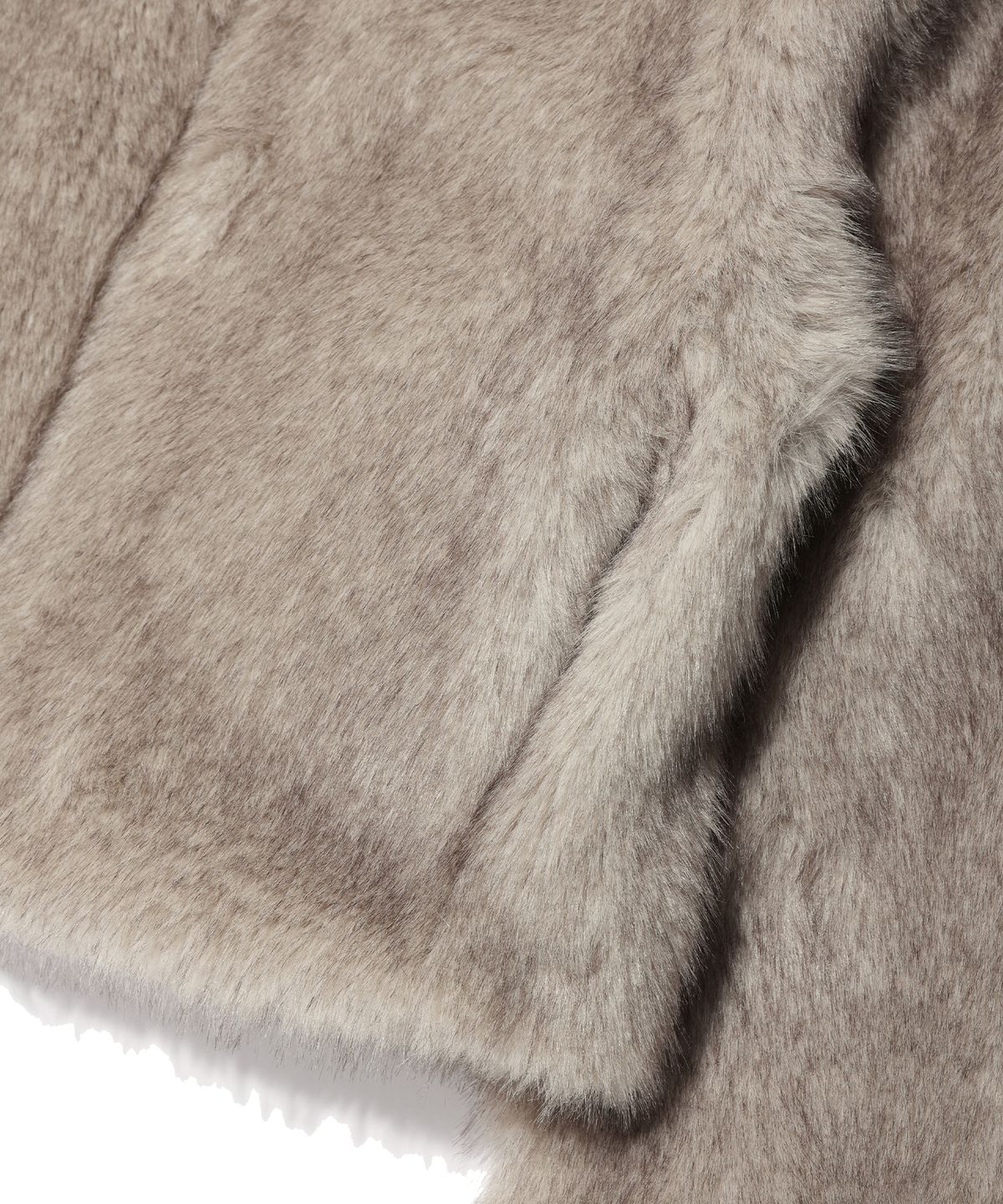 유희(YOUHEE) LONG HAIR FUR JACKET BEIGE
