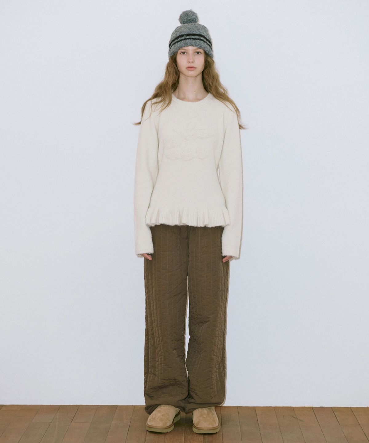 시눈(SINOON) Berry Frill Pullover Knit (Ivory)