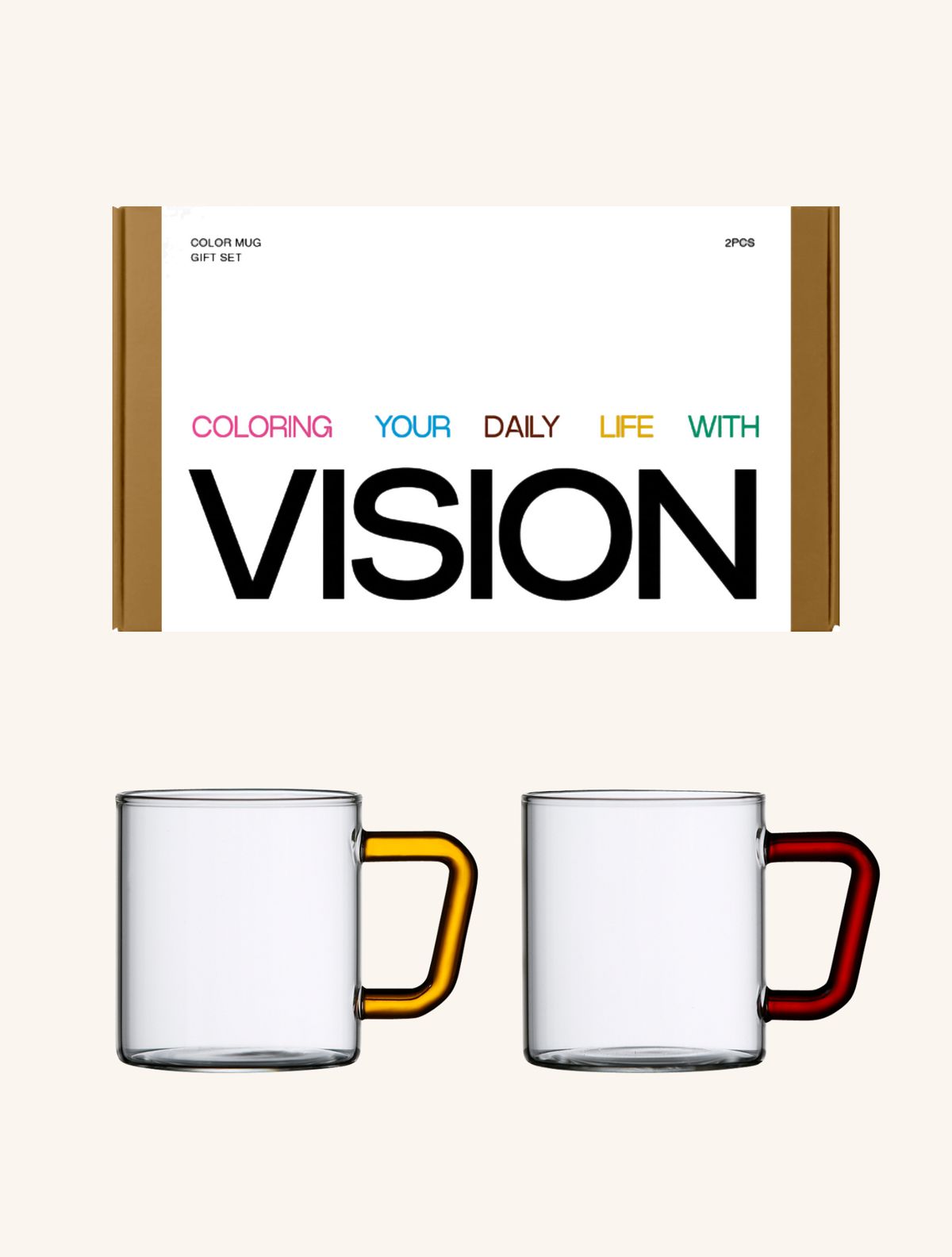 비젼글래스(VISIONGLASS) [기프트박스] 컬러머그컵 W 305ml 2pack