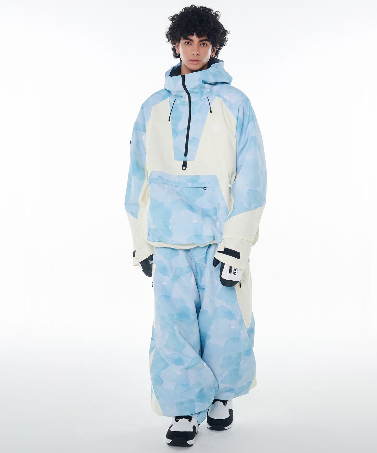 돌아우터웨어(DOLL OUTERWEAR) 2425 피노 자켓&팬츠 보드복 세트 아쿠아 프린트 남녀공용