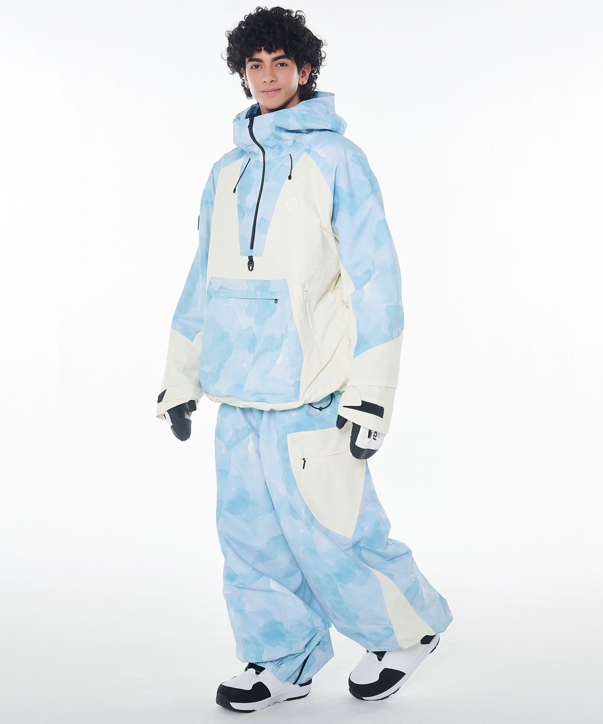 돌아우터웨어(DOLL OUTERWEAR) 2425 피노 자켓&팬츠 보드복 세트 아쿠아 프린트 남녀공용