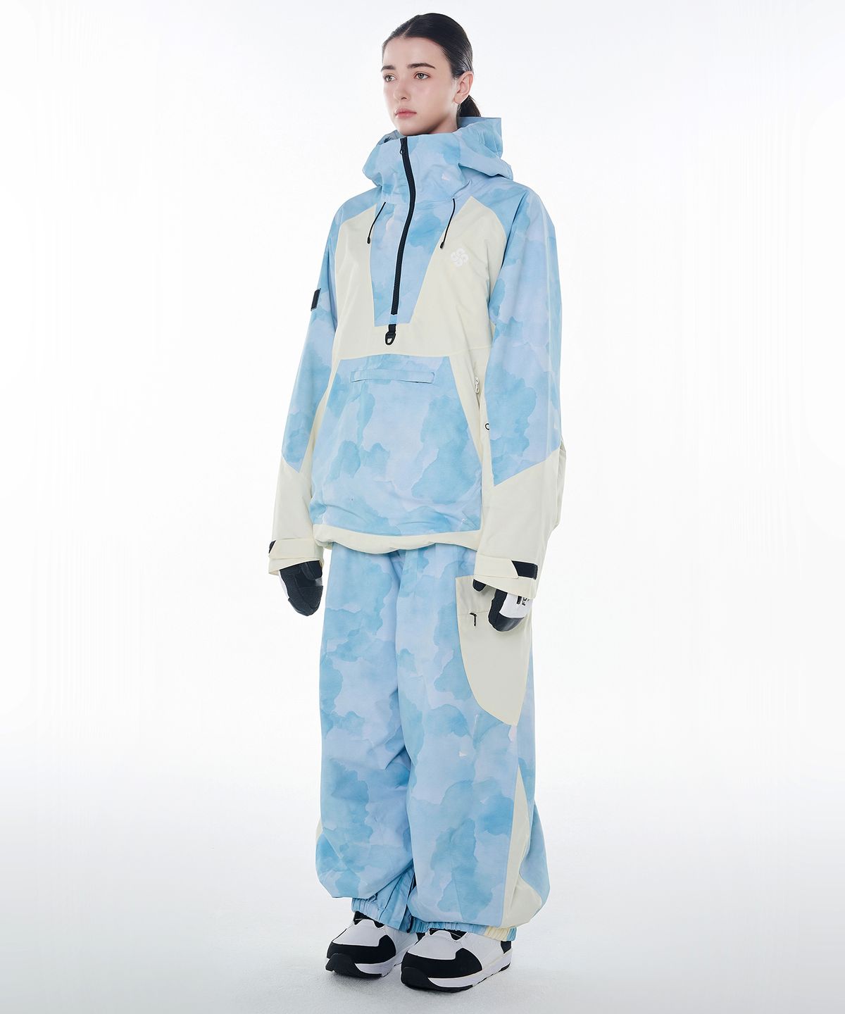 돌아우터웨어(DOLL OUTERWEAR) 2425 피노 자켓&팬츠 보드복 세트 아쿠아 프린트 남녀공용