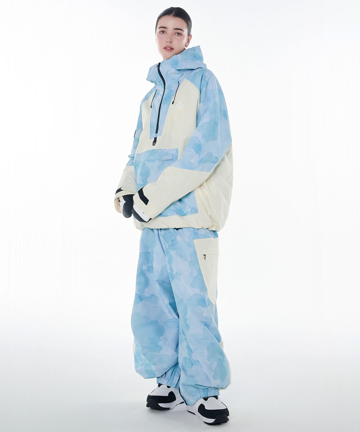 돌아우터웨어(DOLL OUTERWEAR) 2425 피노 자켓&팬츠 보드복 세트 아쿠아 프린트 남녀공용