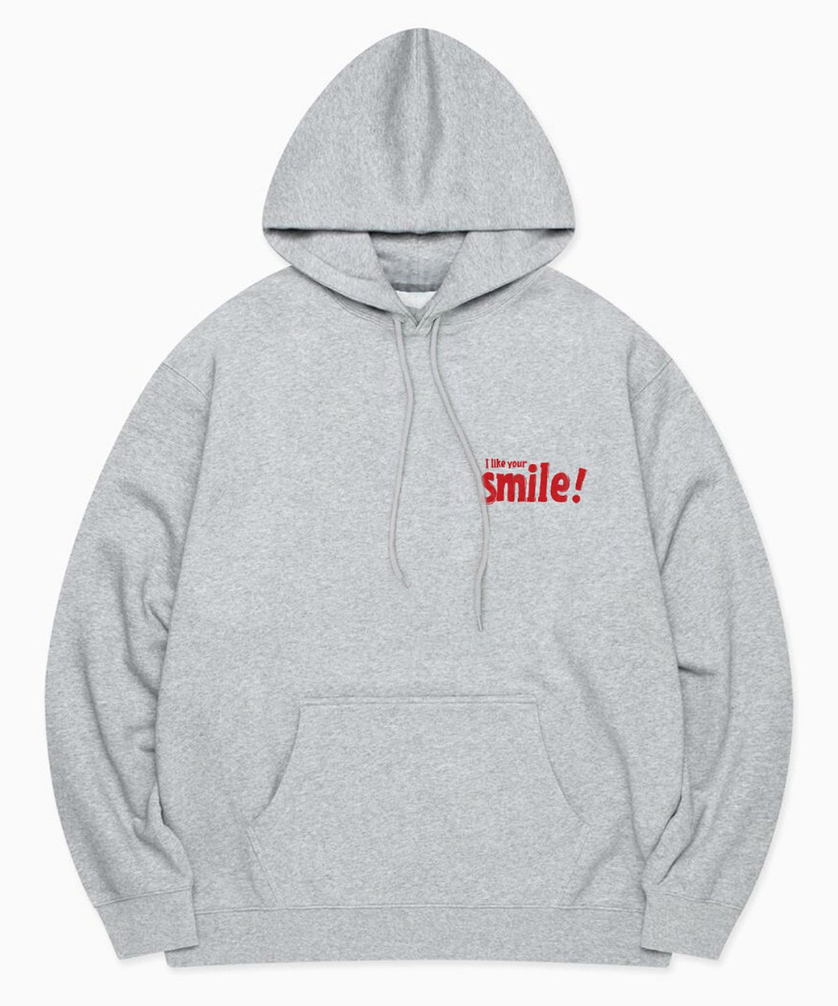 레이쿠(REIKU) REIKU S typo big blue smile gray hoodie 빅 블루 스마일 그레이후드