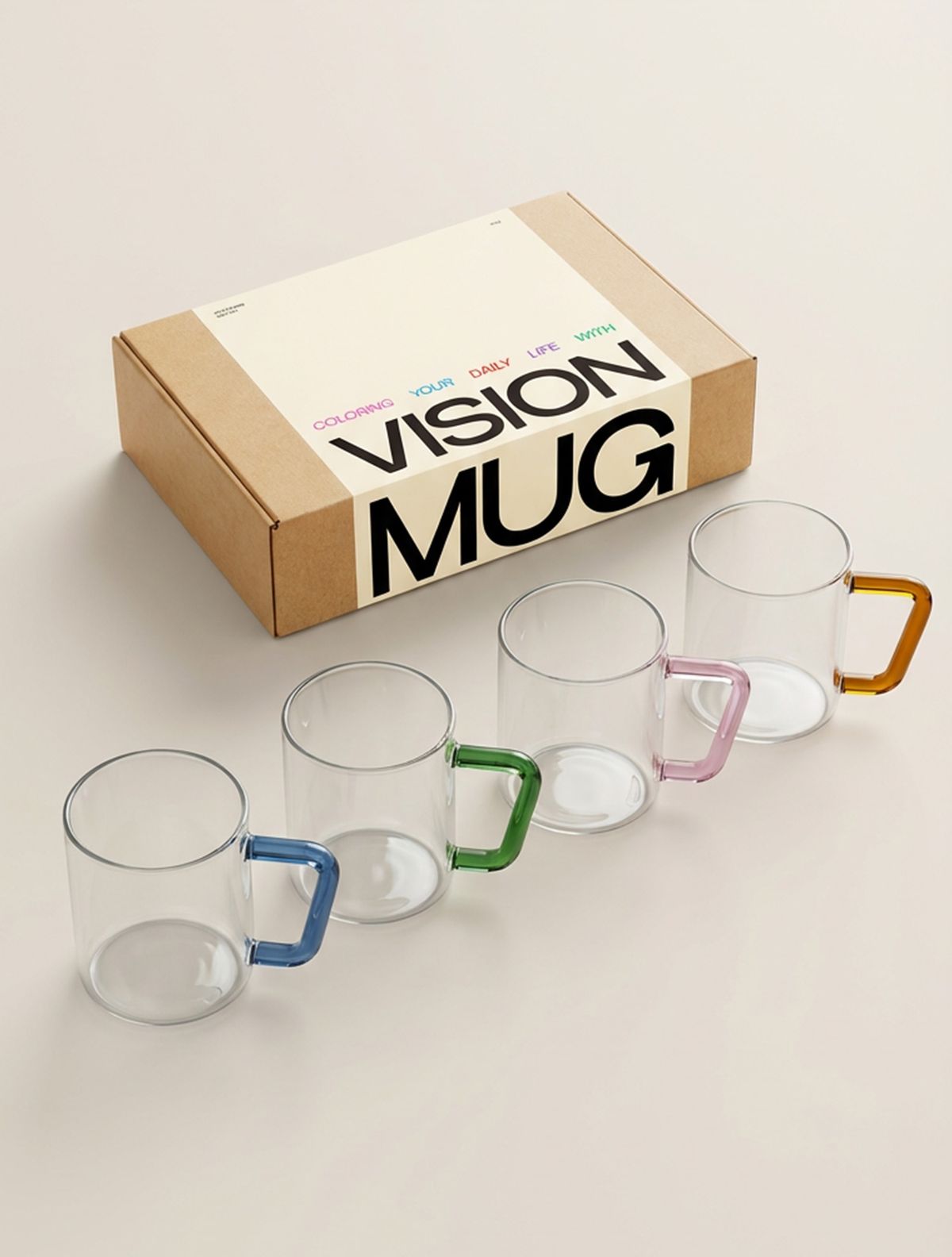 비젼글래스(VISIONGLASS) [기프트박스] 컬러머그컵 DW 400ml 4pack