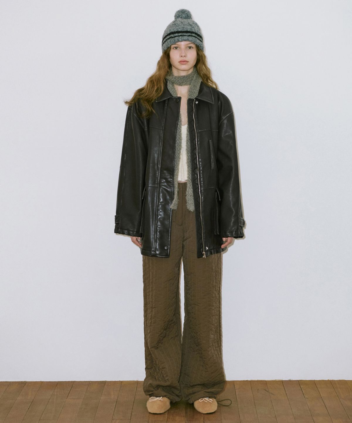 시눈(SINOON) Washing Leather Half Jacket (Black)