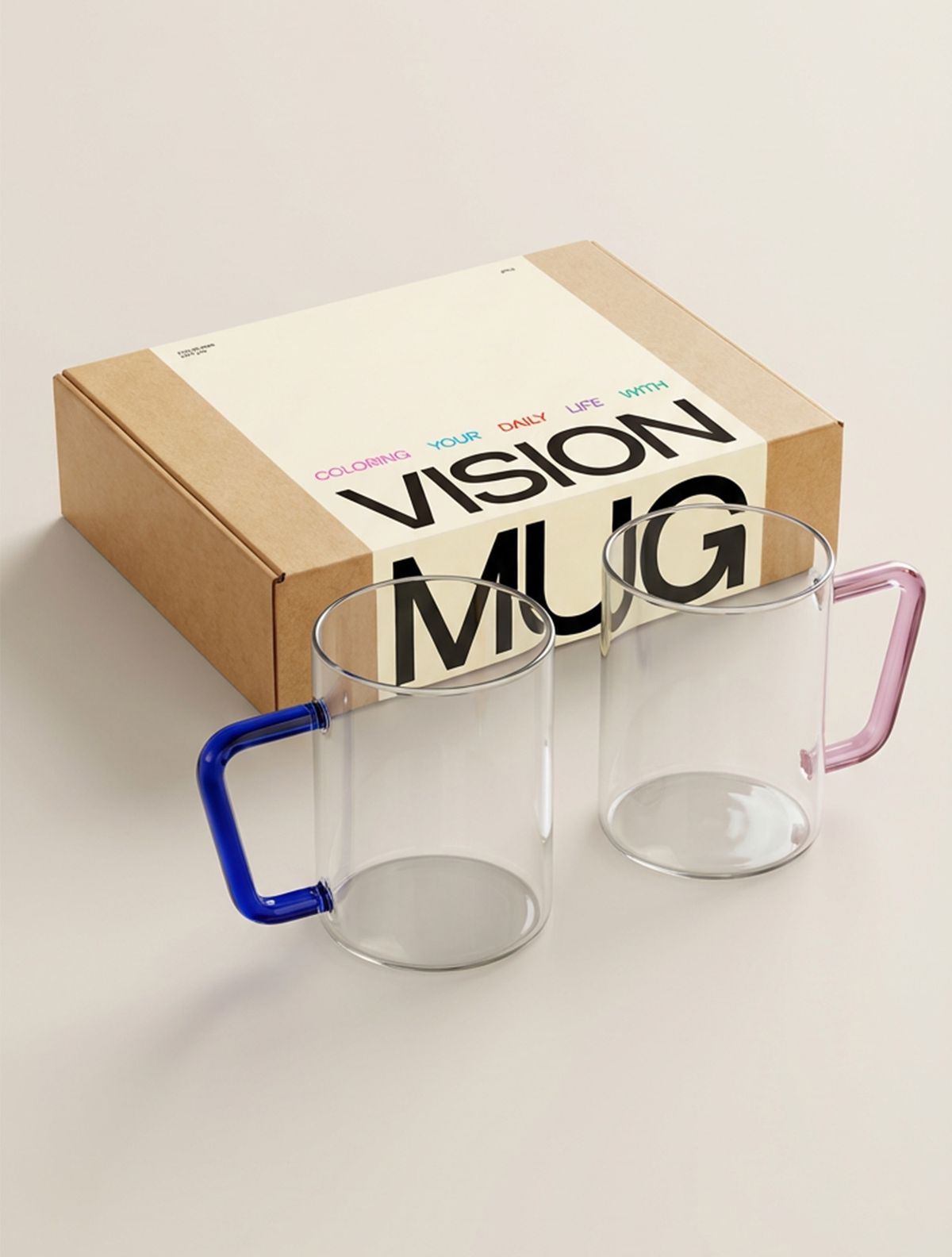 비젼글래스(VISIONGLASS) [기프트박스] 컬러머그컵 GD 500ml 2pack