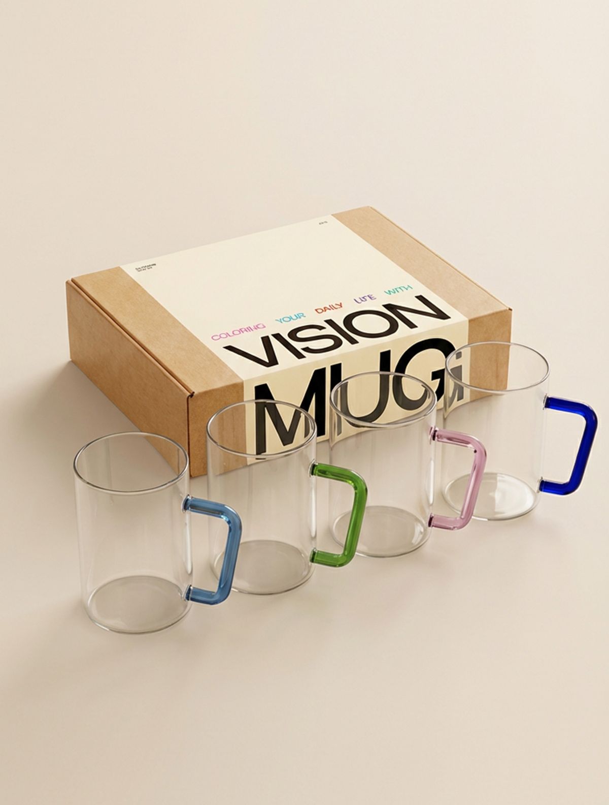 비젼글래스(VISIONGLASS) [기프트박스] 컬러머그컵 GD 500ml 4pack