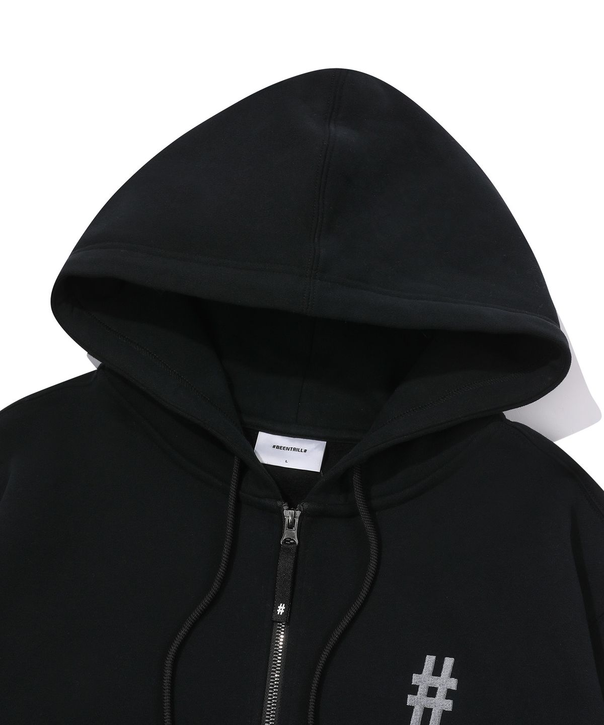 빈트릴(BEENTRILL) 에센셜 투웨이 기모 후드 집업(블랙)