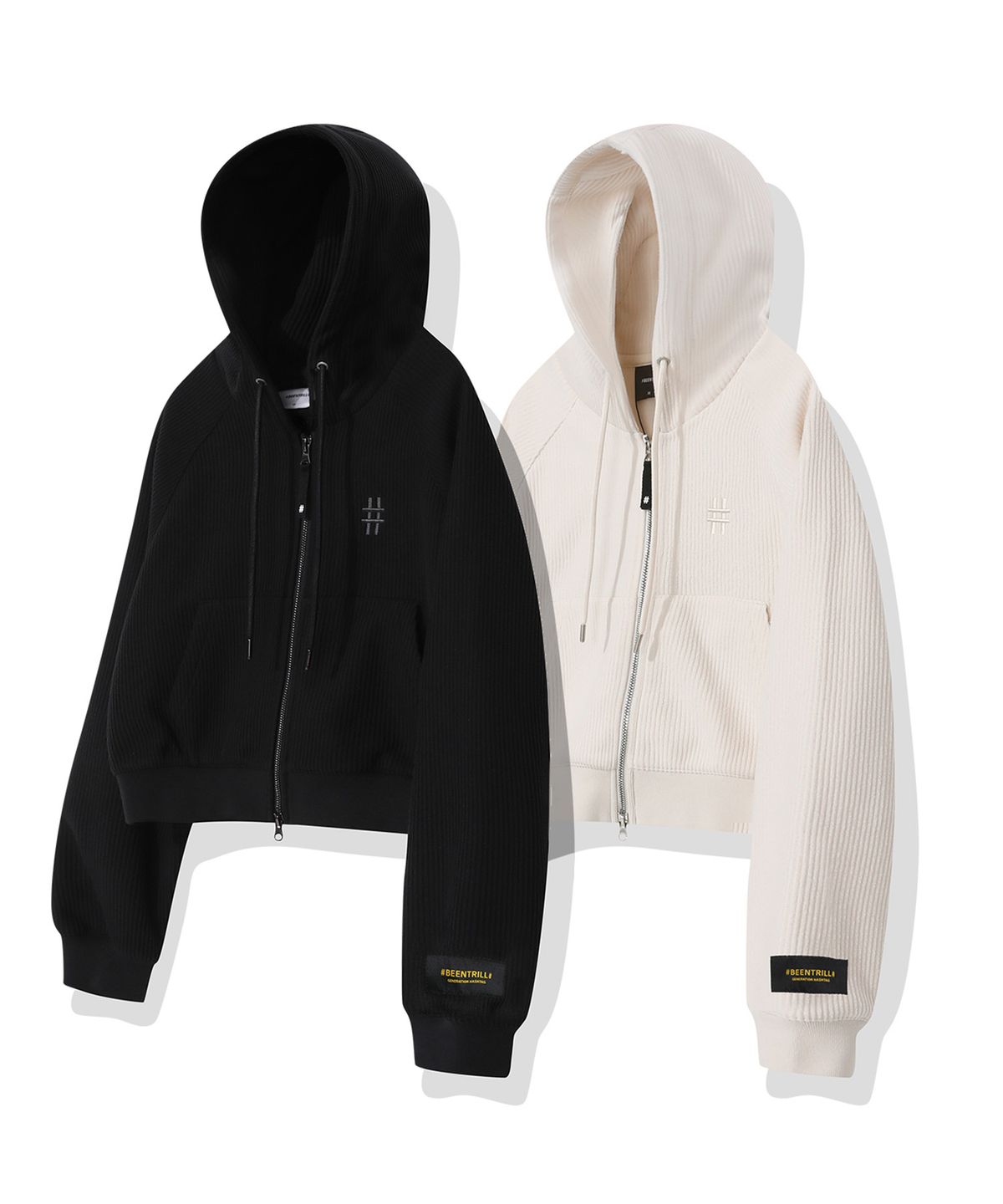 빈트릴(BEENTRILL) 우먼즈 코듀로이 플리스 후드 집업(블랙)