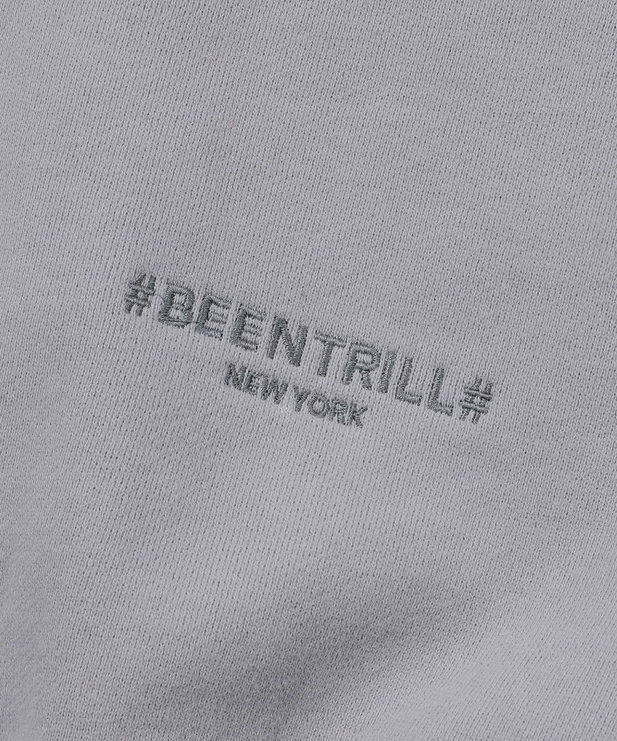빈트릴(BEENTRILL) 에센셜 해시태그 로고 기모 후드(그레이)