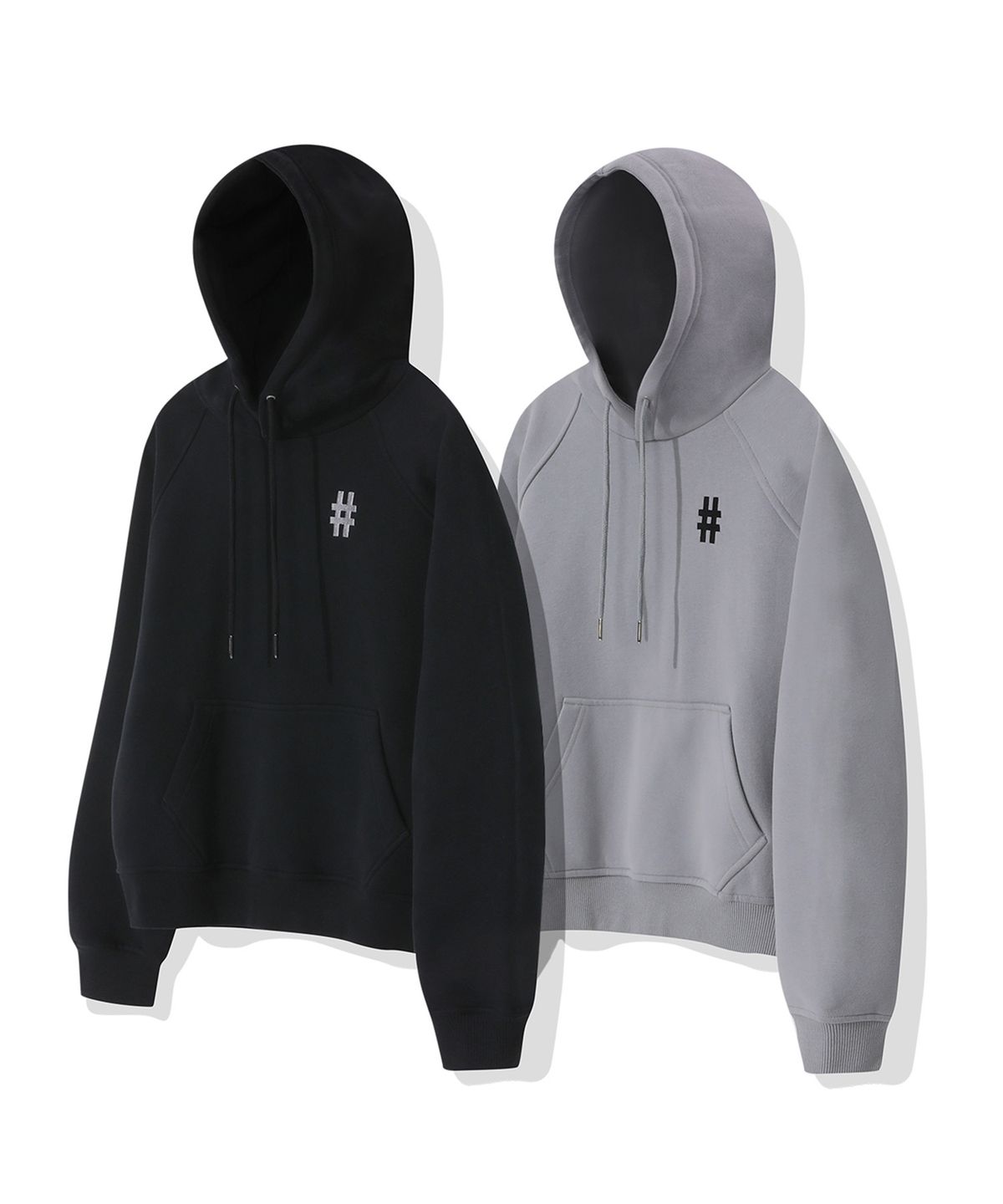 빈트릴(BEENTRILL) 우먼즈 에센셜 해시태그 로고 기모 후드(블랙)