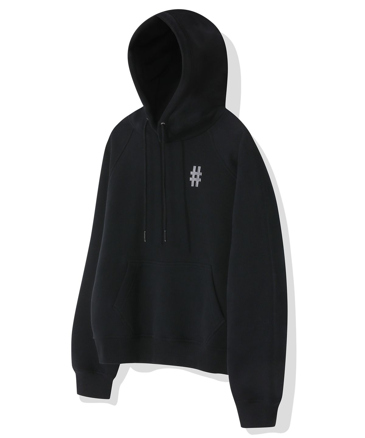 빈트릴(BEENTRILL) 우먼즈 에센셜 해시태그 로고 기모 후드(블랙)