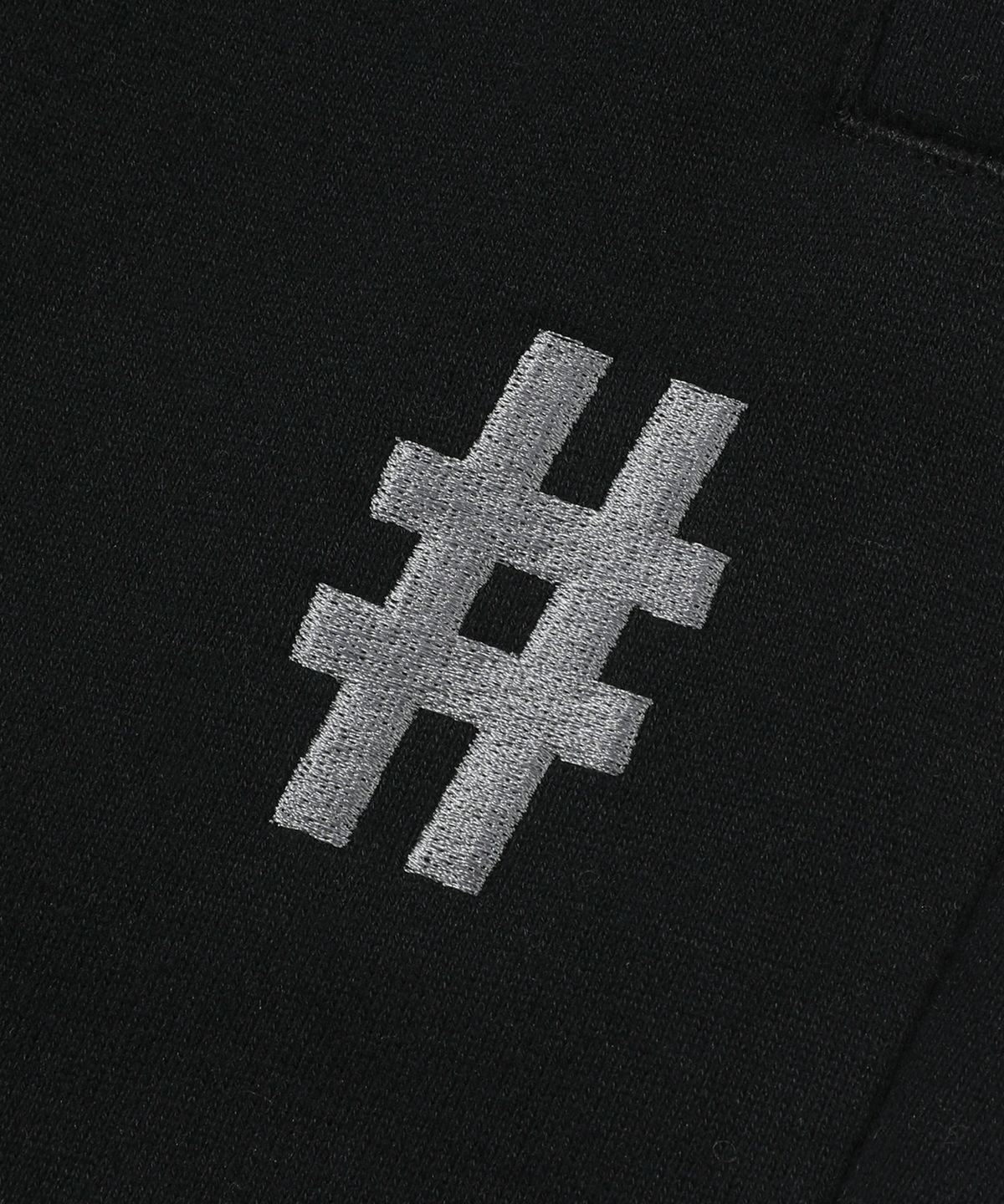 빈트릴(BEENTRILL) 에센셜 해시태그 로고 기모 스웻 팬츠(블랙)
