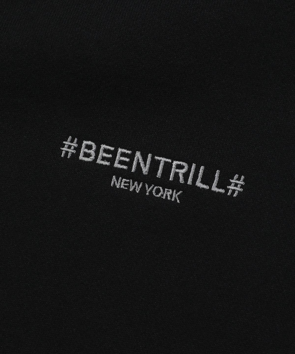 빈트릴(BEENTRILL) 에센셜 해시태그 로고 기모 스웻 팬츠(블랙)