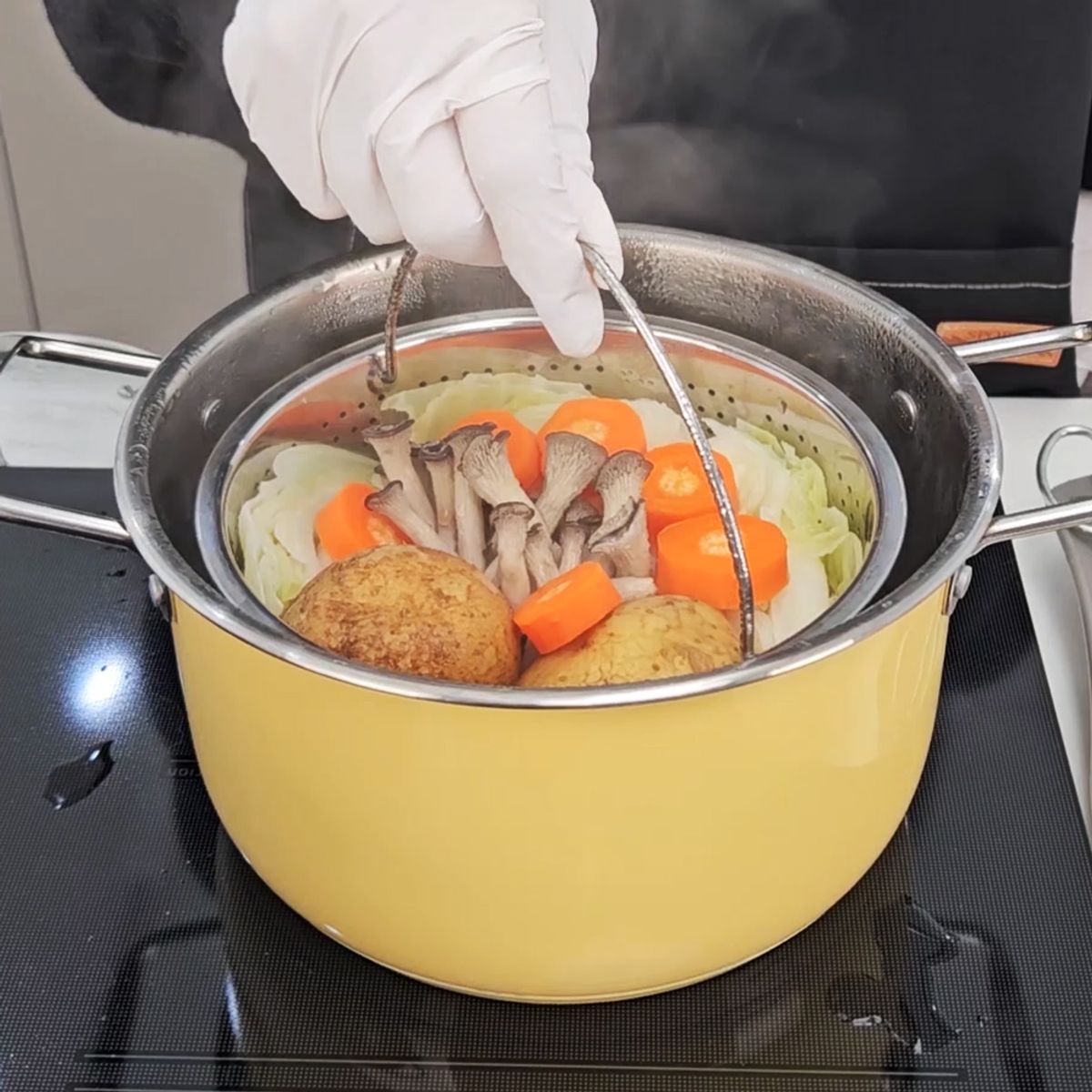 키친구(KITCHENGU) 손잡이 달린 스텐 만능 찜기 찜판 (소/중/대)