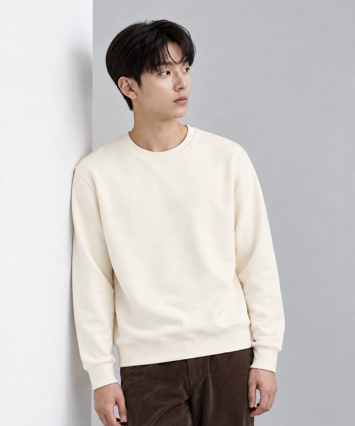 옥스타(OKSTAR) 무지 특양면 맨투맨
