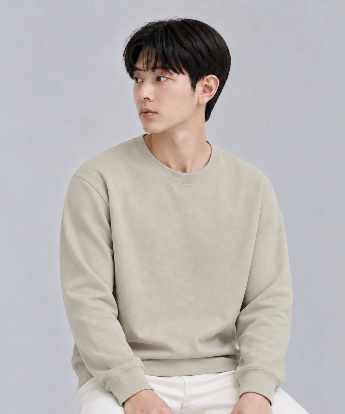 옥스타(OKSTAR) 무지 특양면 맨투맨