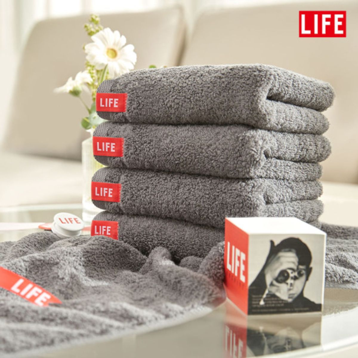 라이프타올(LIFE TOWEL) 코마사 40수 디자인 호텔 수건 10장