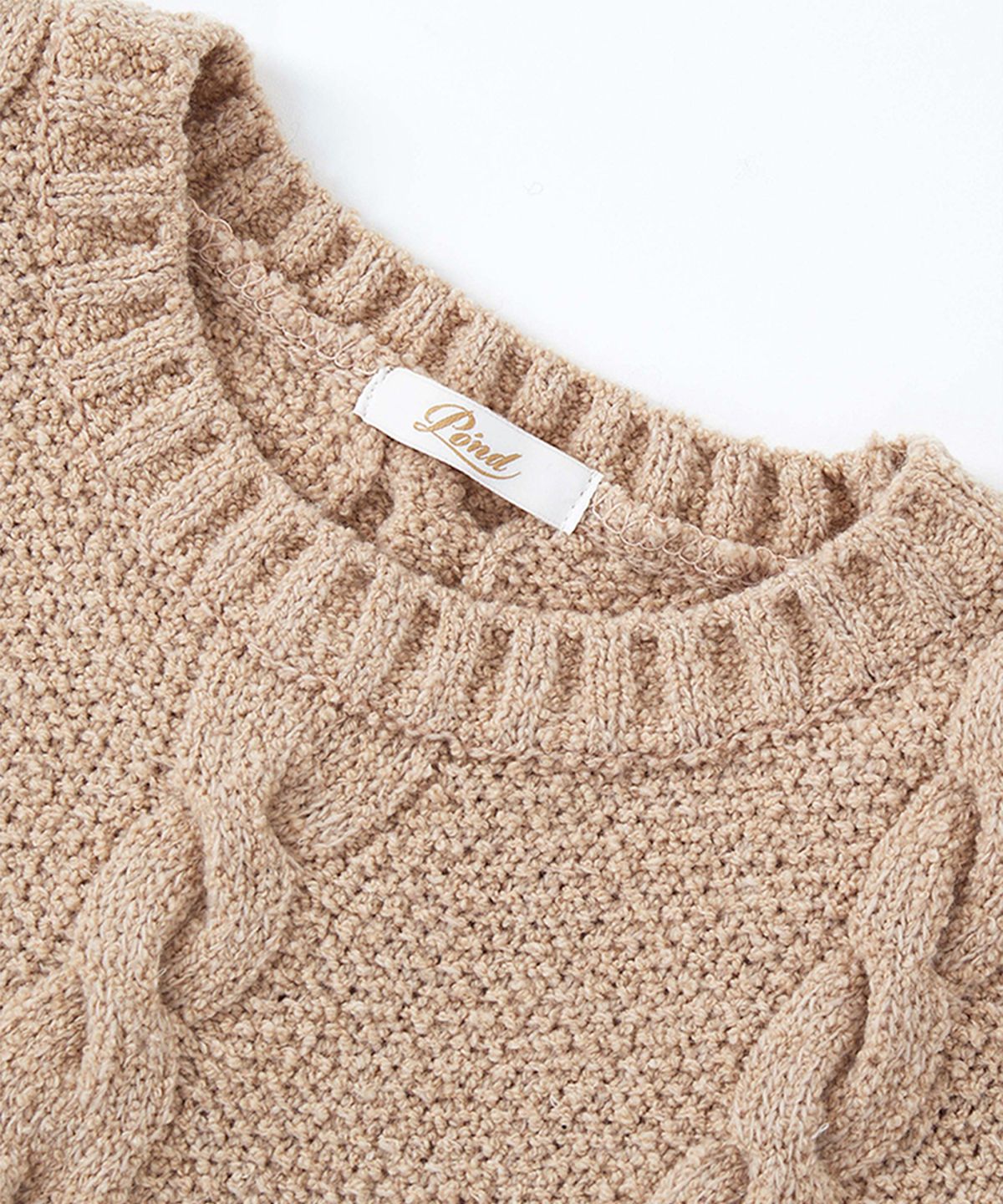 하우스 오브 폰드(HOUSE OF POND) Cable boucle knit pullover (Ivory, Beige, Grey)