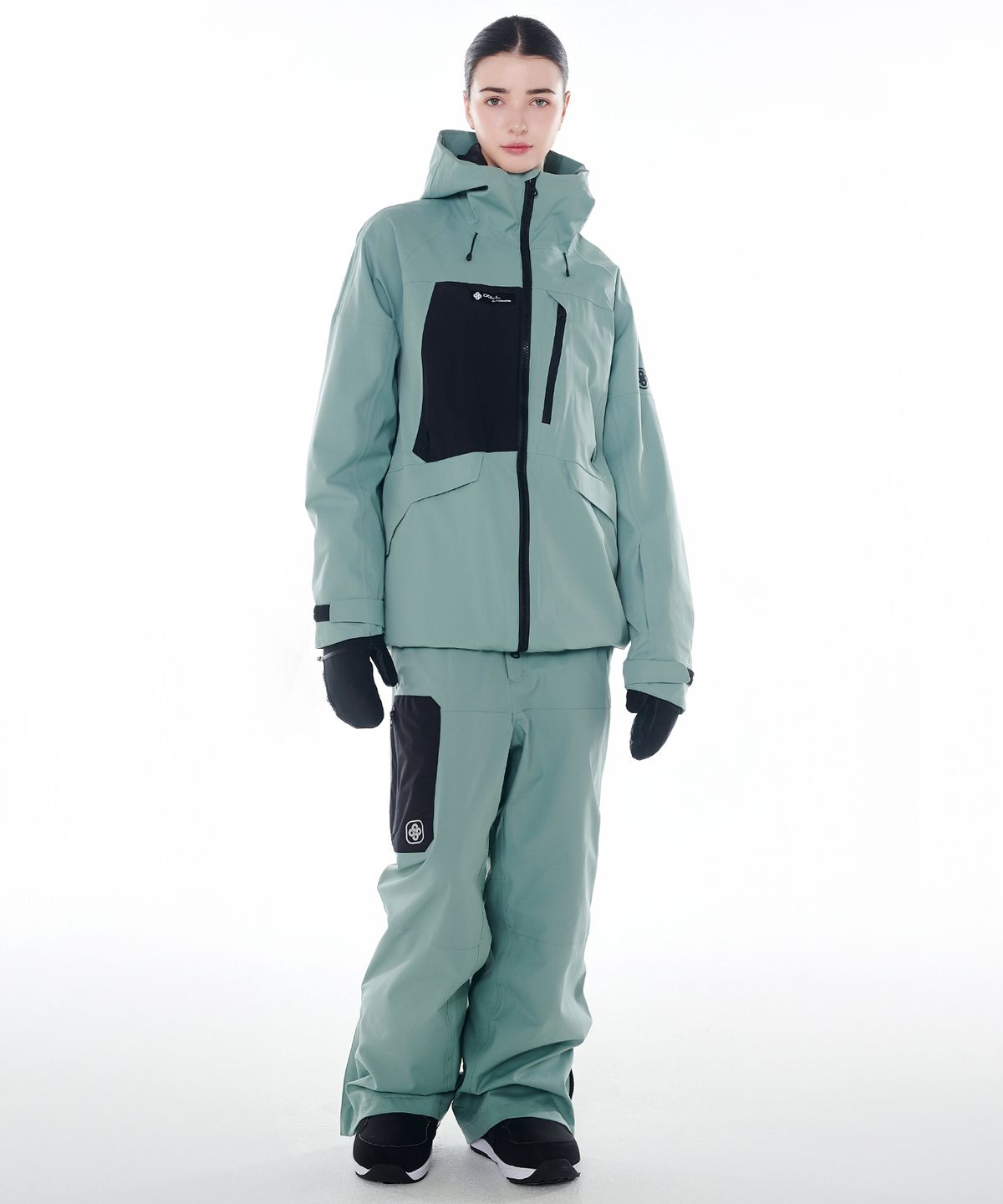 돌아우터웨어(DOLL OUTERWEAR) 2425 클라로 자켓&팬츠 보드복 세트 그린 남녀공용