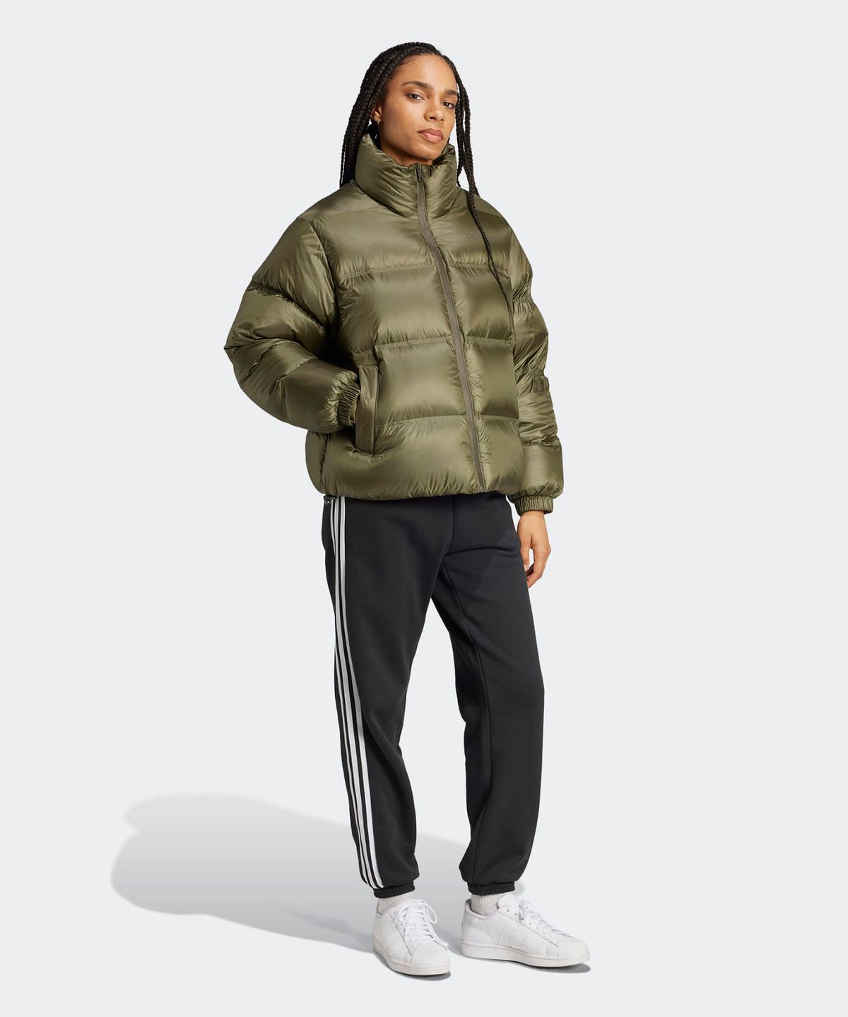 아디다스(ADIDAS) 퍼텍스 다운 쇼트 퍼퍼 패딩 자켓 - 카키 / IW5868