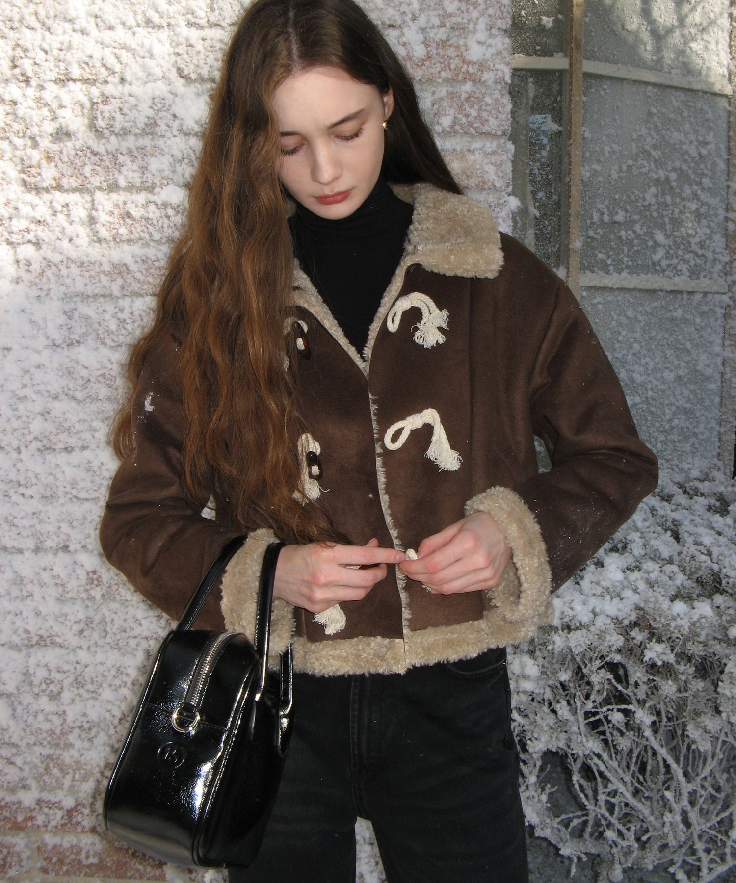 LETTER FROM MOON♥ Teddy Toggle Button Mustang Jacket MUSINSA | LETTER FROM MOON Teddy Toggle Button Mustang
