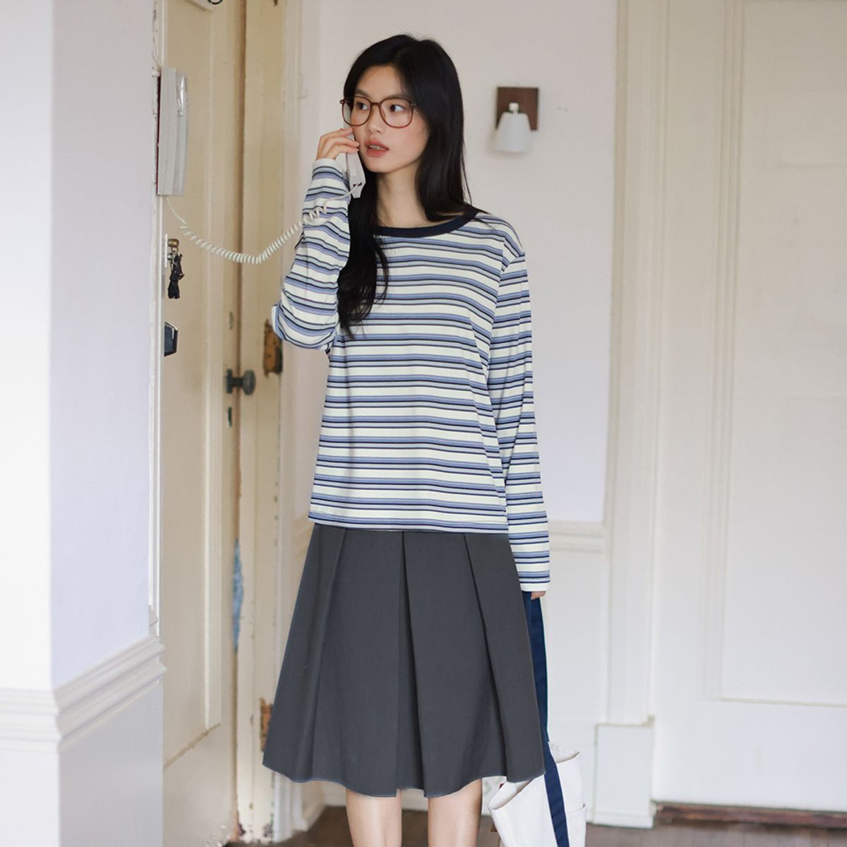 랭썬(LANGSON) LS_Striped long-sleeved top
