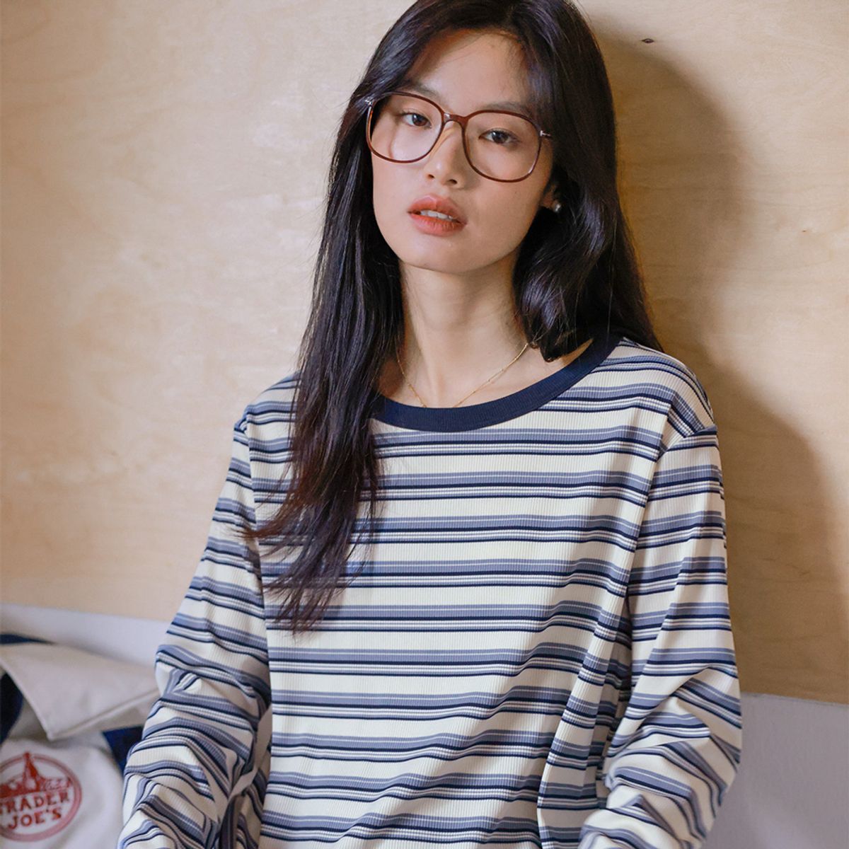 랭썬(LANGSON) LS_Striped long-sleeved top