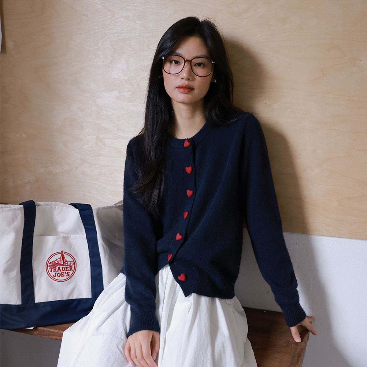 랭썬(LANGSON) LS_Heart button knit cardigan_3color