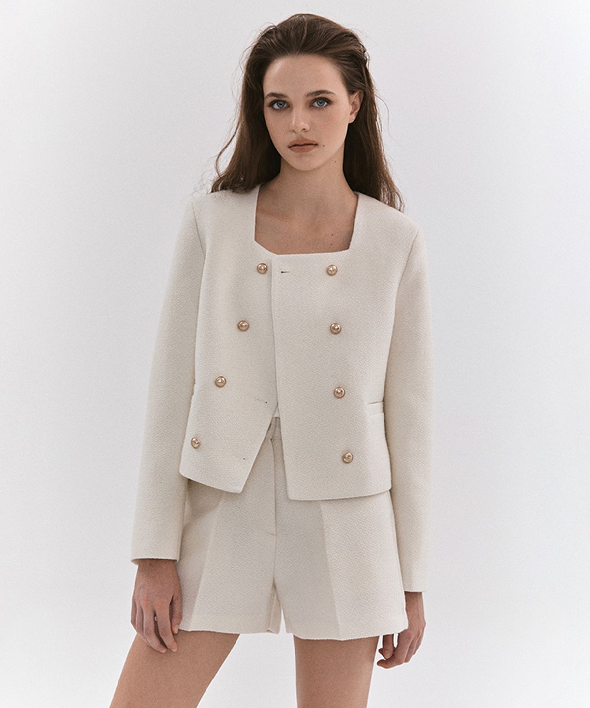 하우스 오브 폰드(HOUSE OF POND) Fine wool double jacket (Ivory)
