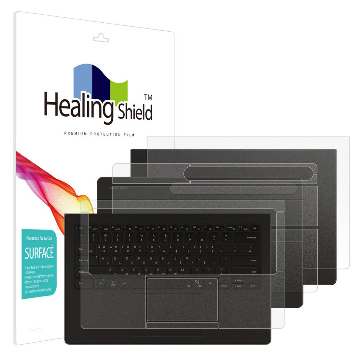 힐링쉴드(HEALINGSHIELD) 갤럭시탭S10 울트라 키보드 북커버 무광 외부보호필름 세트