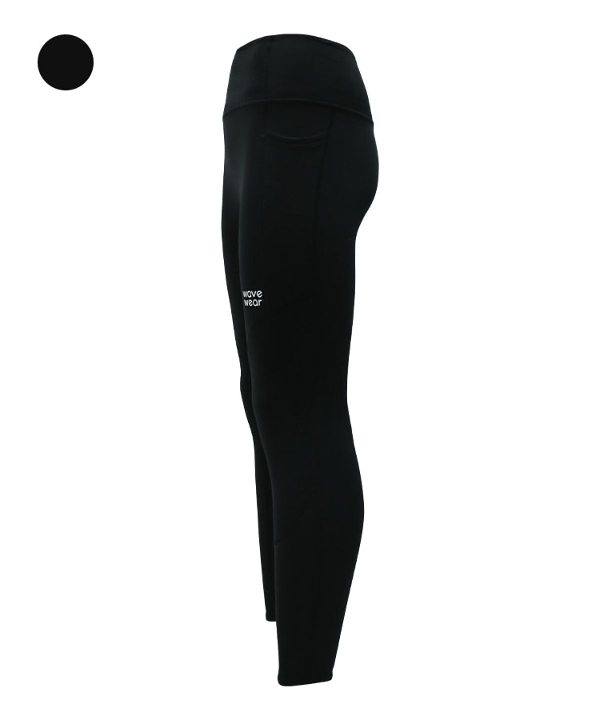 웨이브웨어(WAVEWEAR) 기모 무릎 테이핑 컴프레션 레깅스 블랙 (여자)