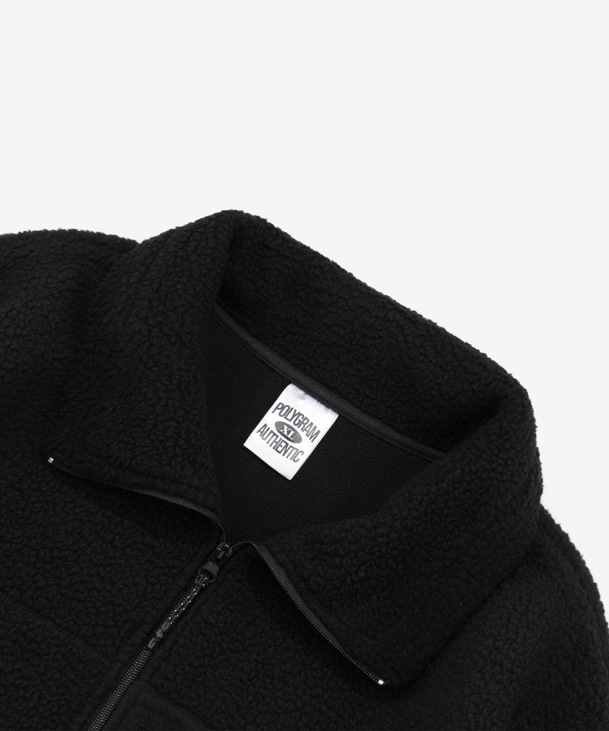 폴리그램(POLYGRAM) PG HIGH NECK 후리스 집업 자켓 (BLACK)