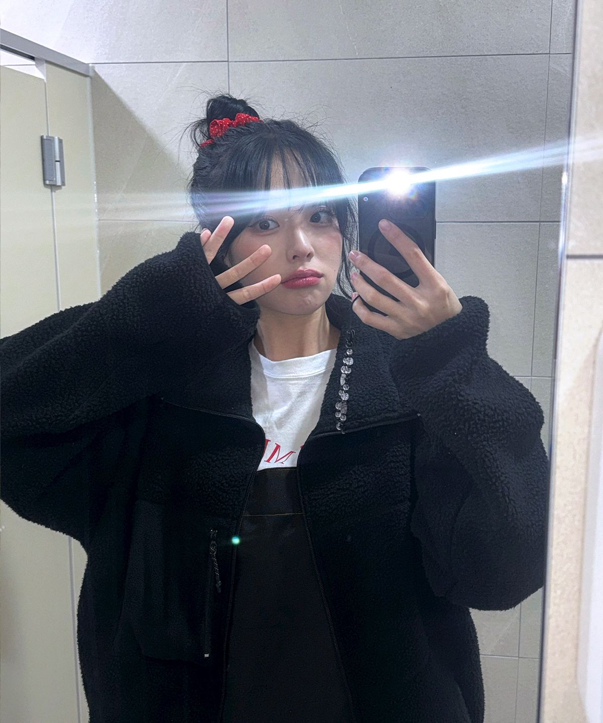 폴리그램(POLYGRAM) PG HIGH NECK 후리스 집업 자켓 (BLACK)