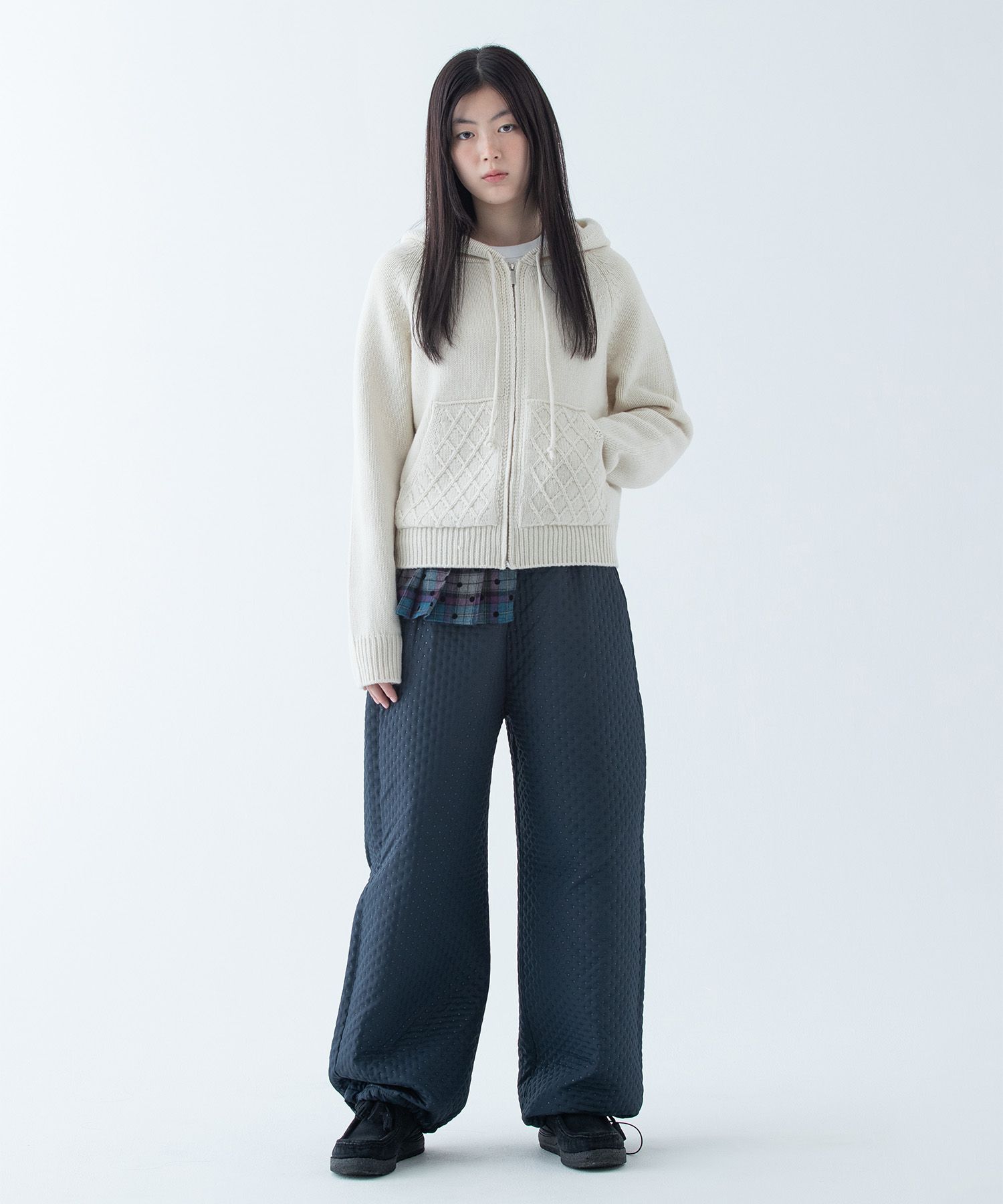 ★OHESHIO★ CABLE KNIT HOODED ZIPUP IVORY 24FW-42002NT MUSINSA | OHESHIO CABLE KNIT HOODED ZIP-UP, IVORY