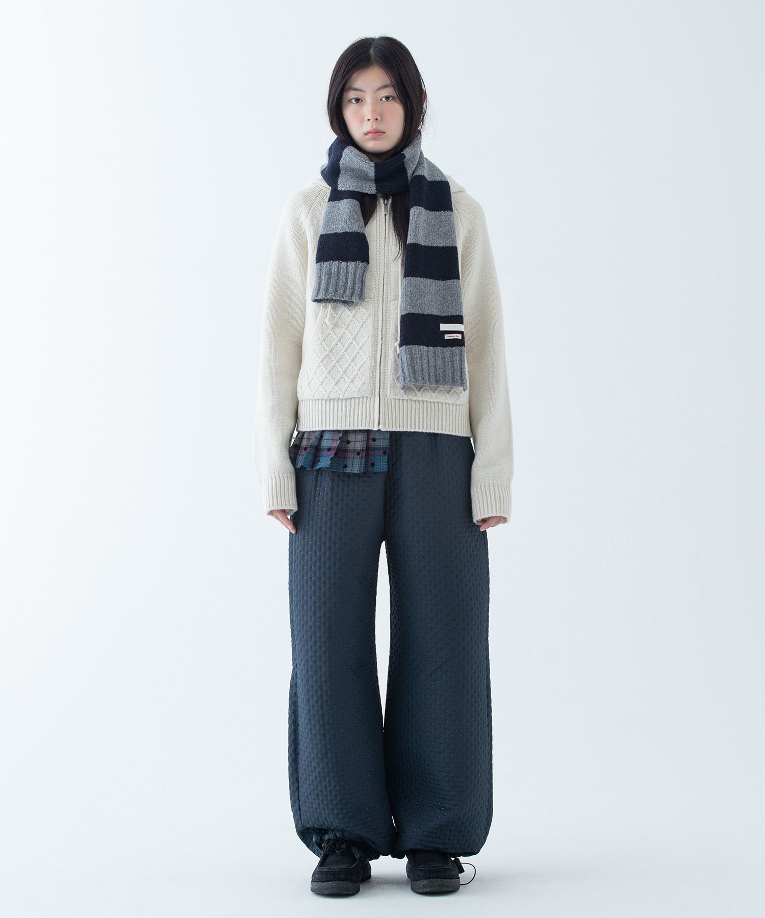 ★OHESHIO★ CABLE KNIT HOODED ZIPUP IVORY 24FW-42002NT MUSINSA | OHESHIO CABLE KNIT HOODED ZIP-UP, IVORY