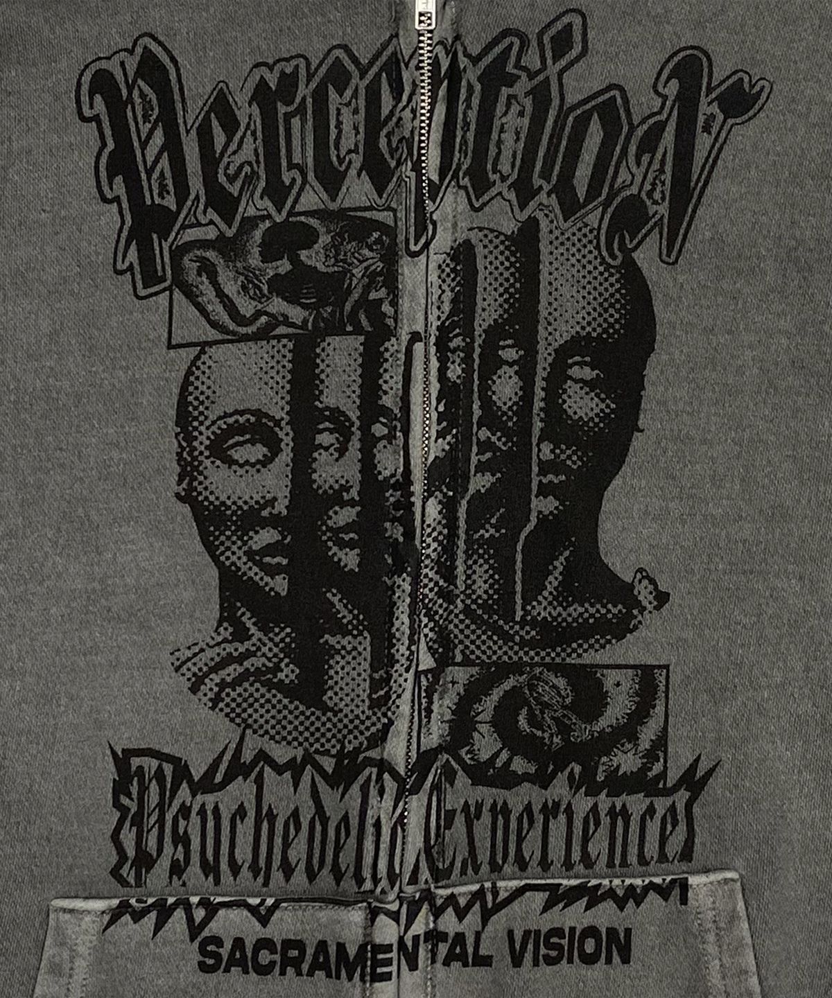디파이클럽로버스(DEFYCLUBROBBERS) The Doors of Perception Hoodie Zip-Up (Pigment Charcoal)