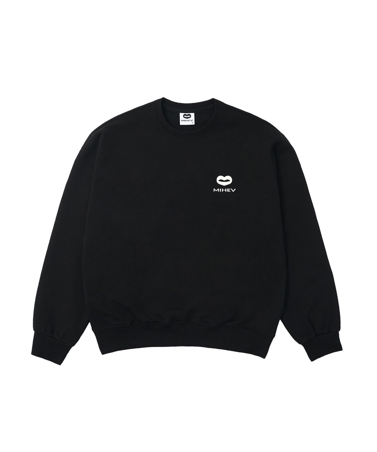 미헤브(MIHEV) [UNISEX] 스티치 클래식 로고 스웻셔츠 블랙