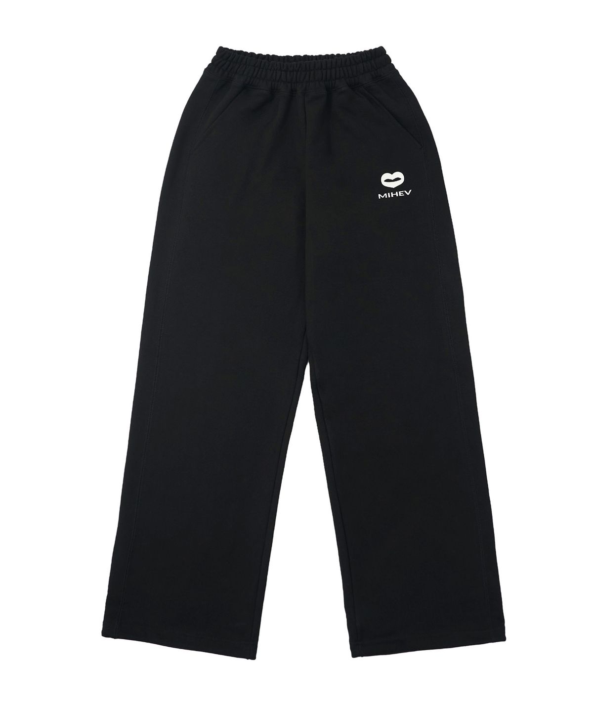 미헤브(MIHEV) [UNISEX] 스티치 클래식 로고 스웻팬츠 블랙