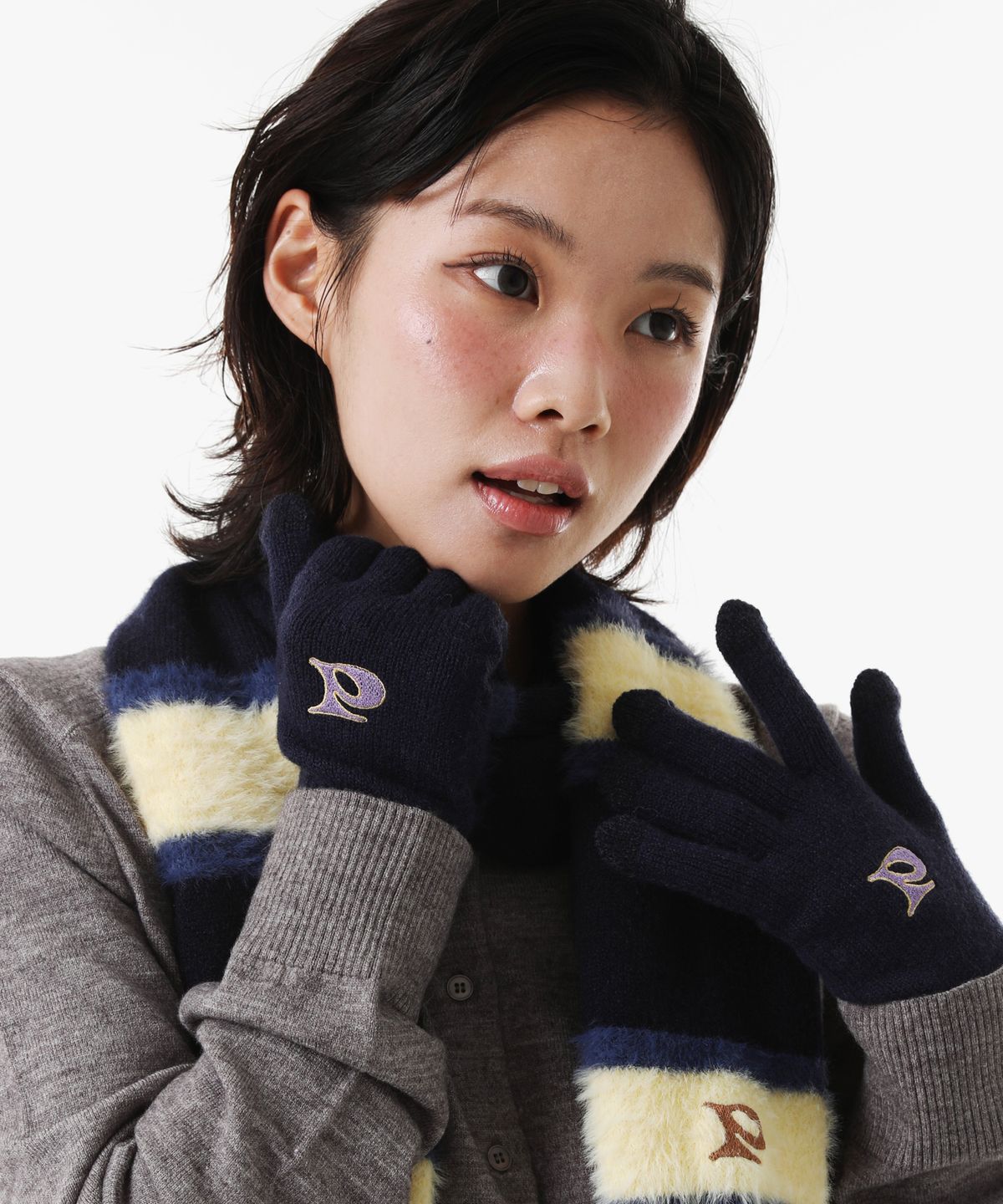 피스메이커(PIECE MAKER) P LOGO SMART GLOVES (NAVY)