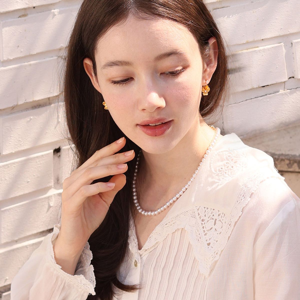 다나버튼(DANA BURTON) [자석 원터치]조이펄 목걸이_6mm 진주
