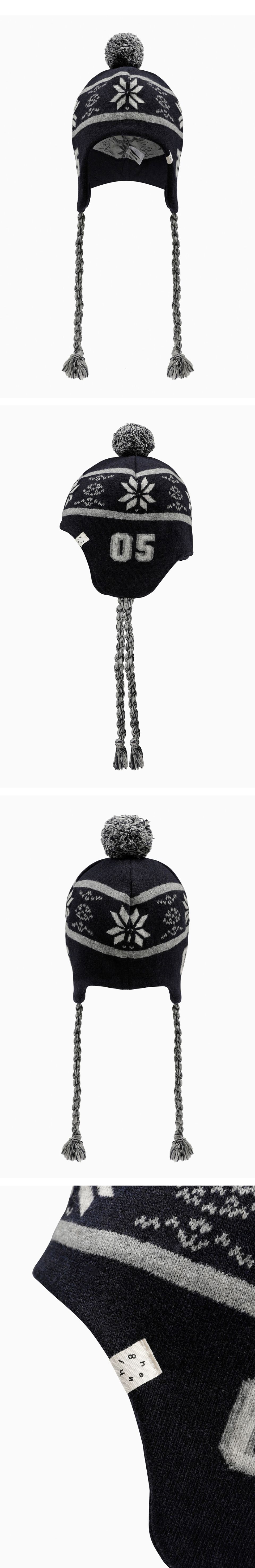 MUSINSA | OHESHIO BELL EARFLAP BEANIE, NAVY