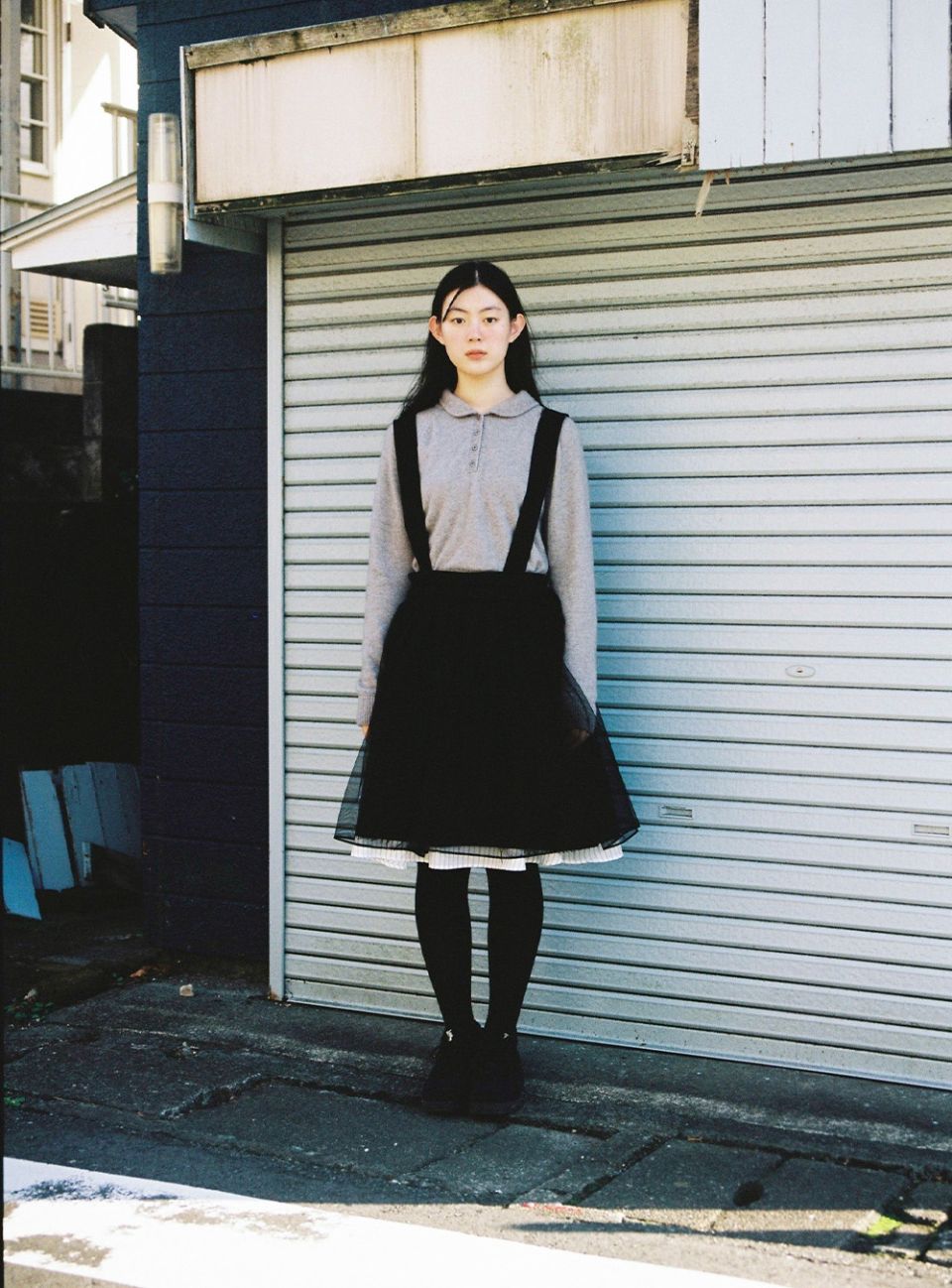 MUSINSA | OHESHIO SHOULDER STRAP SKIRT, BLACK