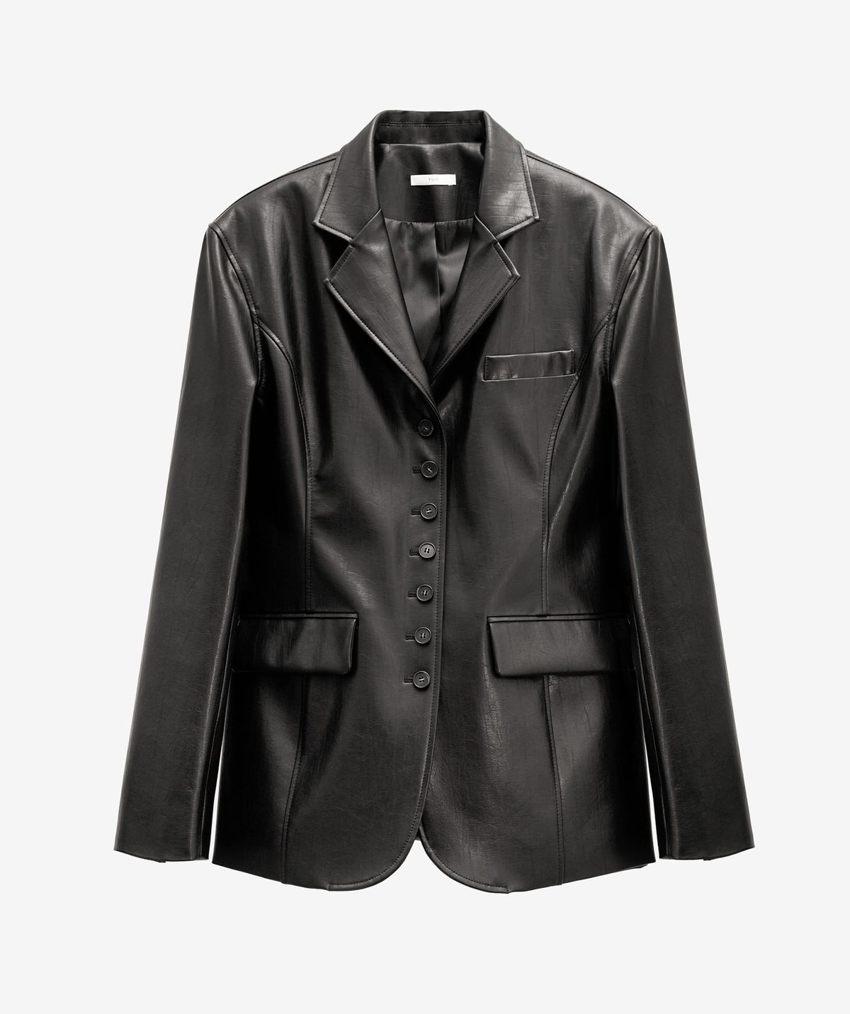 유지(YUJI) BUTTON LEATHER JACKET BROWN