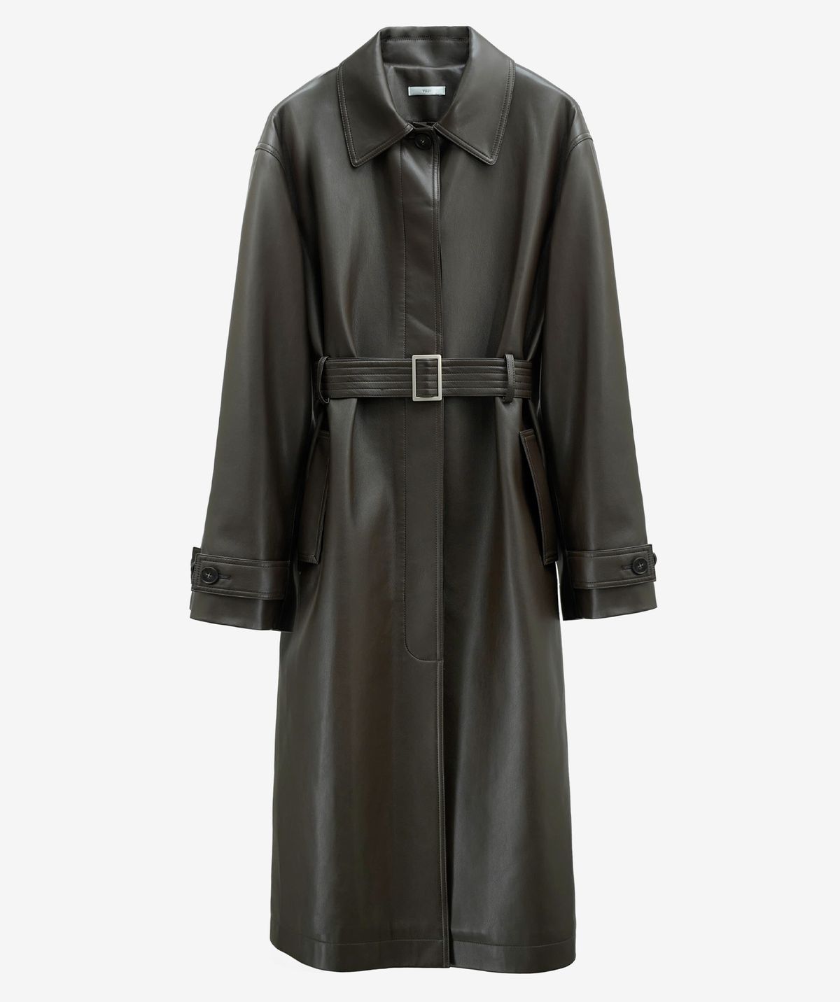 유지(YUJI) RAMSKIN LONG COAT BROWN