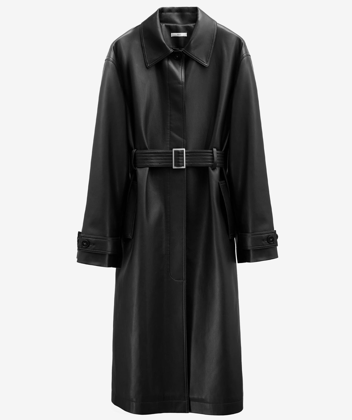 유지(YUJI) RAMSKIN LONG COAT BLACK