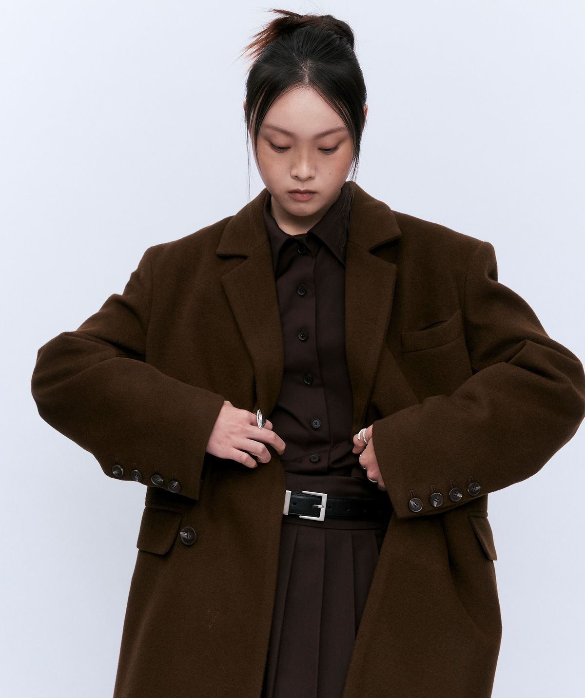 유지(YUJI) VIRGIN WOOL COAT BROWN