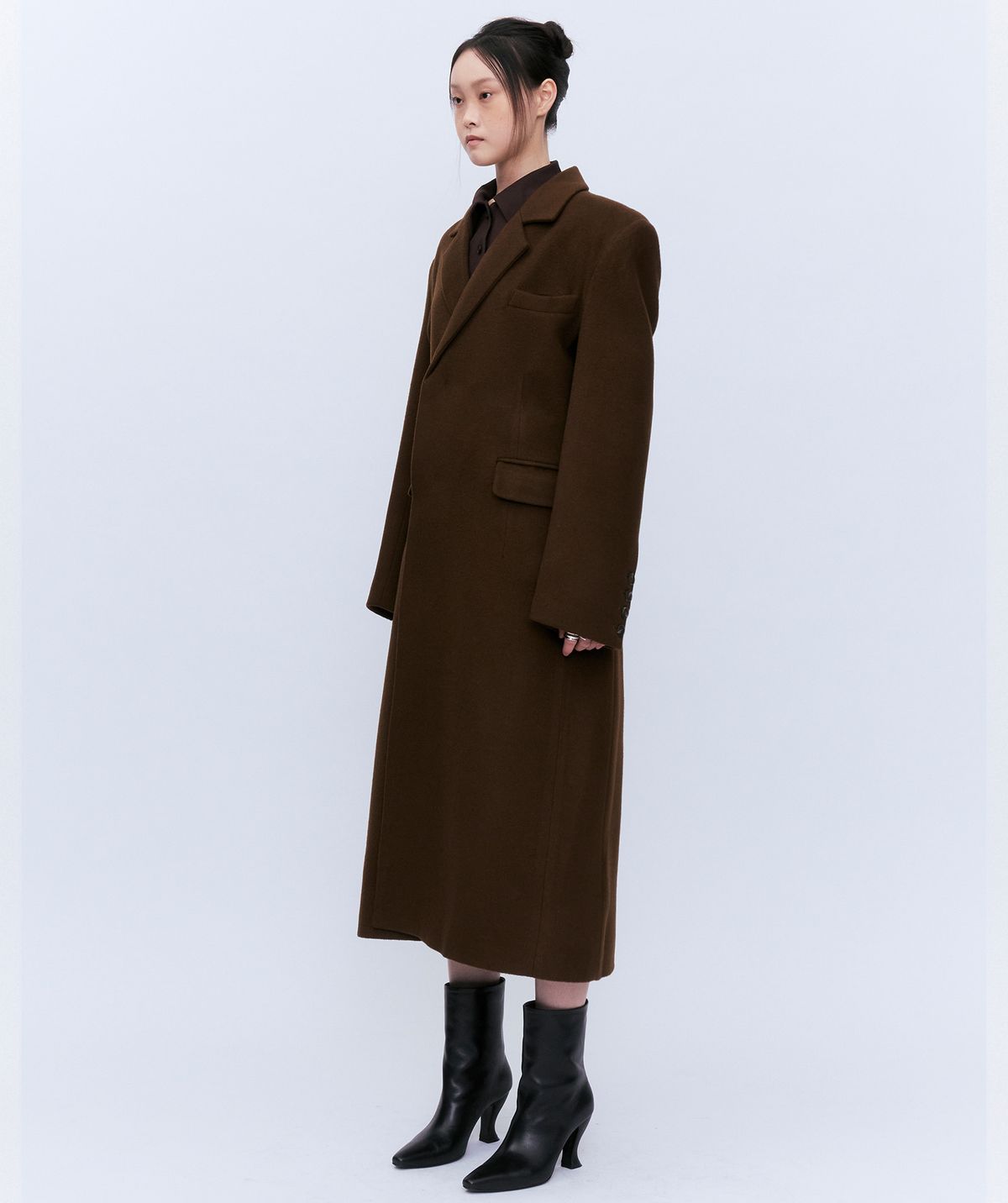 유지(YUJI) VIRGIN WOOL COAT BROWN