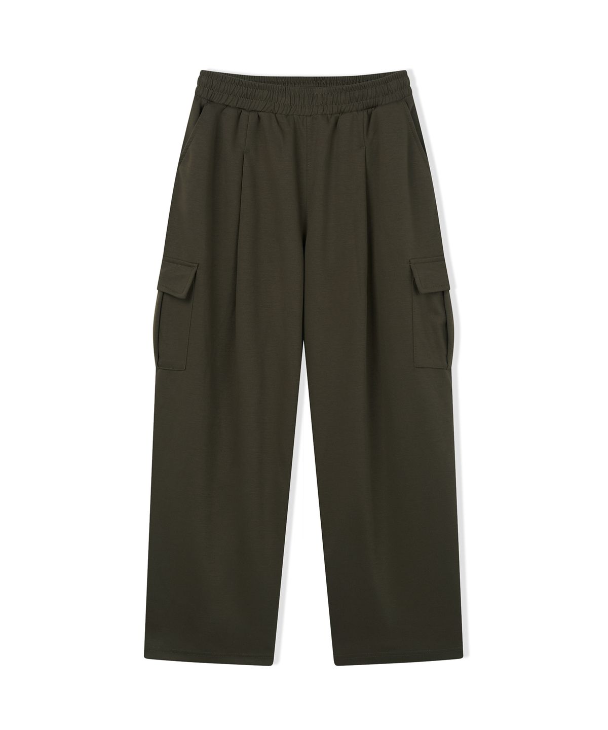 카멜워크(CAMEL WORK) 원 턱 와이드 카고 스웨트팬츠(카키)